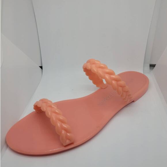 Stuart Weitzman Braida Sawyer Jelly Sandal in Apricot - Picture 7 of 14